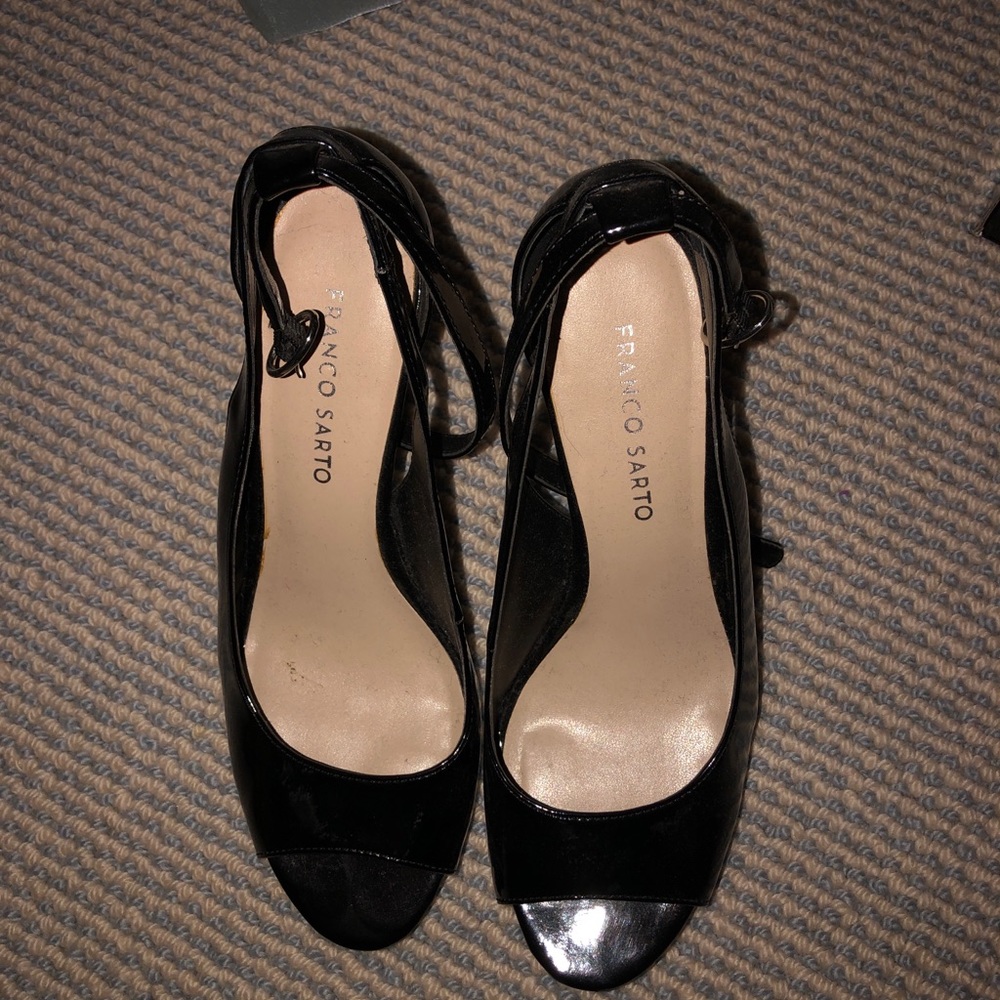 Black open toe heels